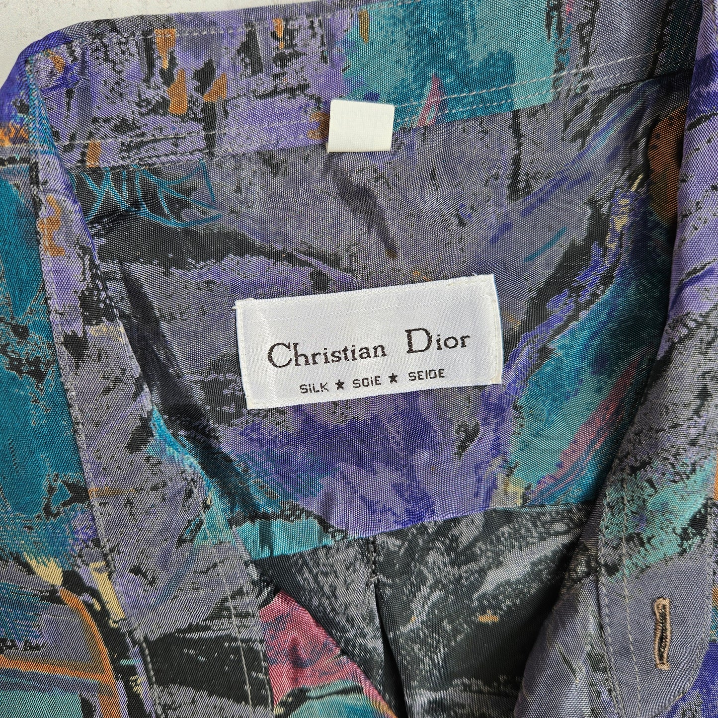 Vintage Christian Dior Polo Silk Shirt (XL)