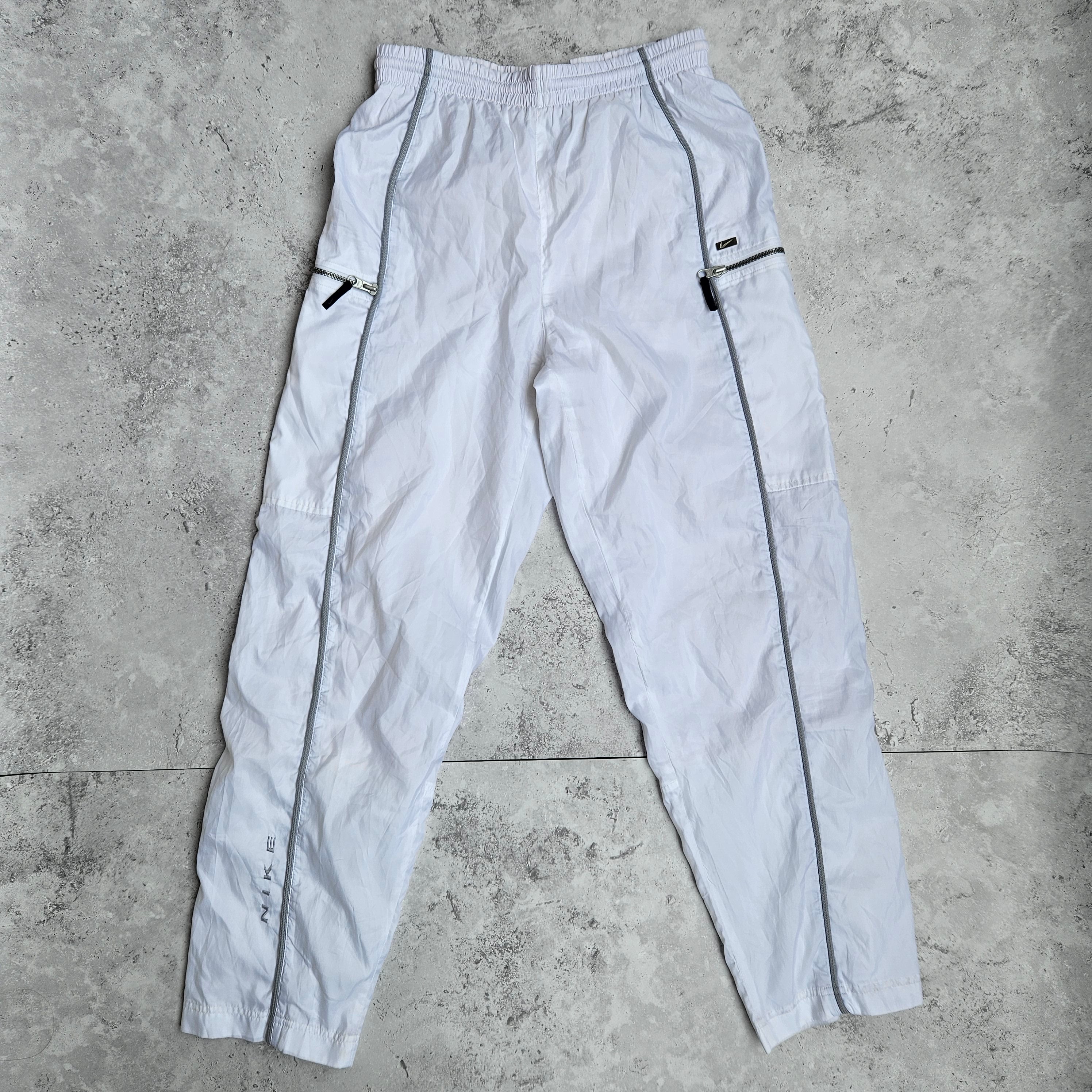 Vintage Nike White Nylon Track Pants (Дамско S) – Vintage Bulgaria