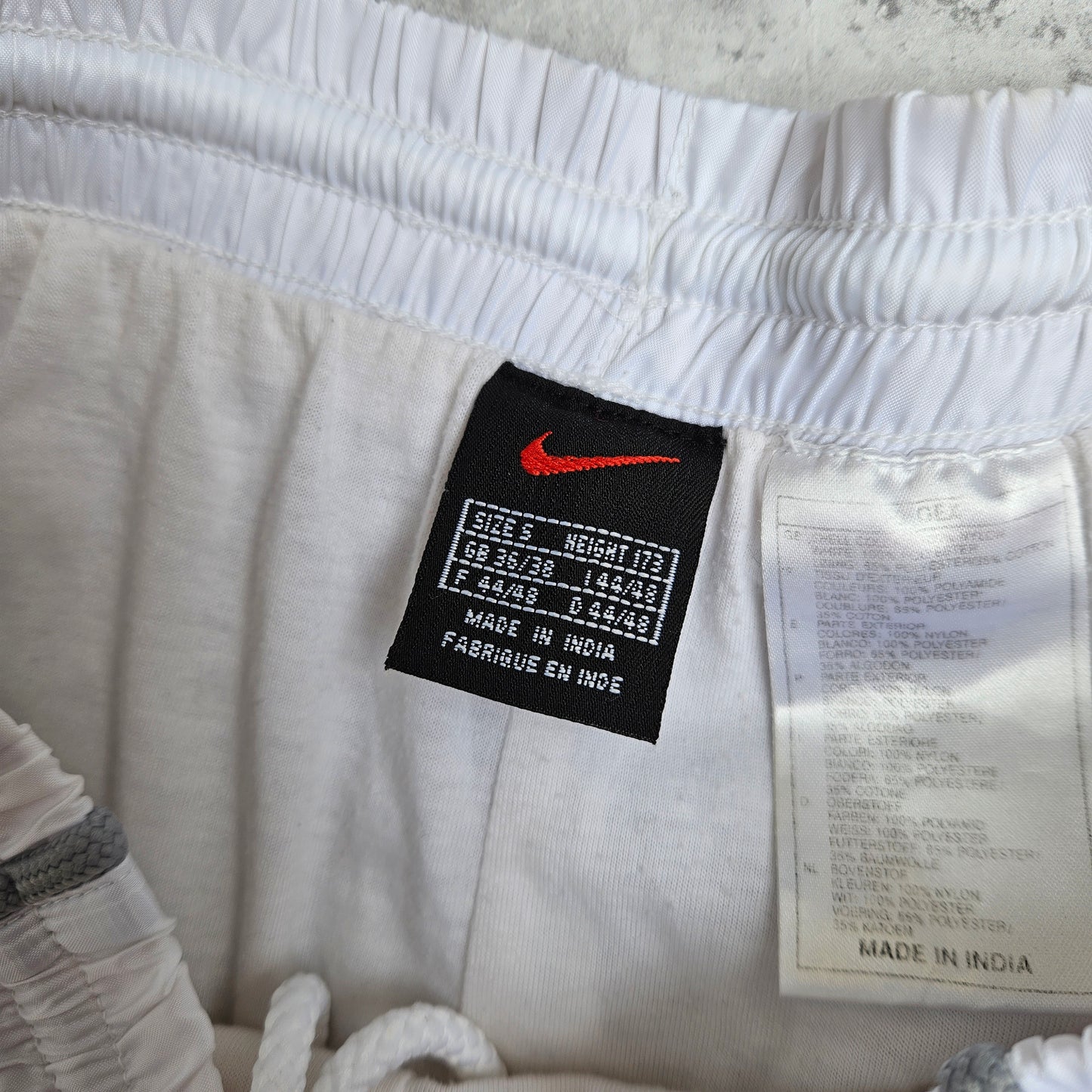 Vintage Nike White Nylon Track Pants (S)