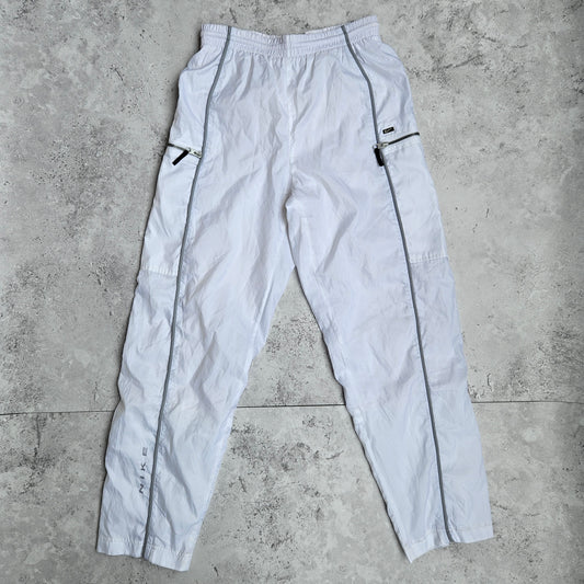 Vintage Nike White Nylon Track Pants (Дамско S)